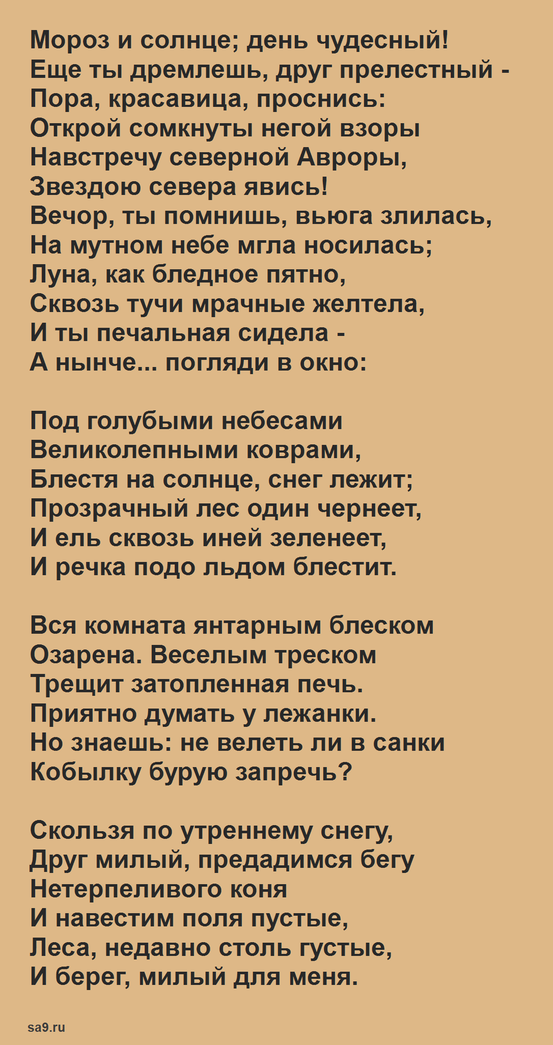 Стихи Пушкина о зиме - Зимнее утро