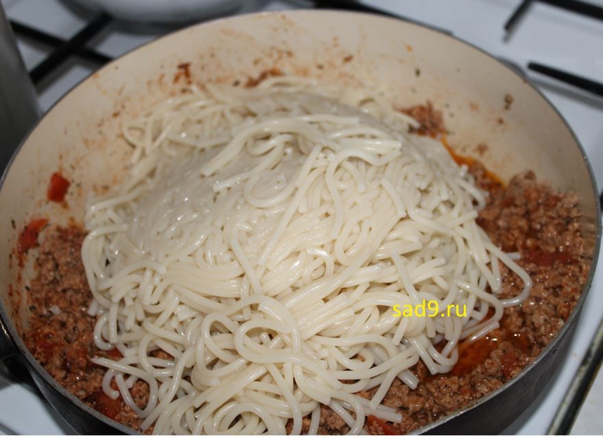 Спагетти с фаршем простой способ приготовления в домашних условиях с фото