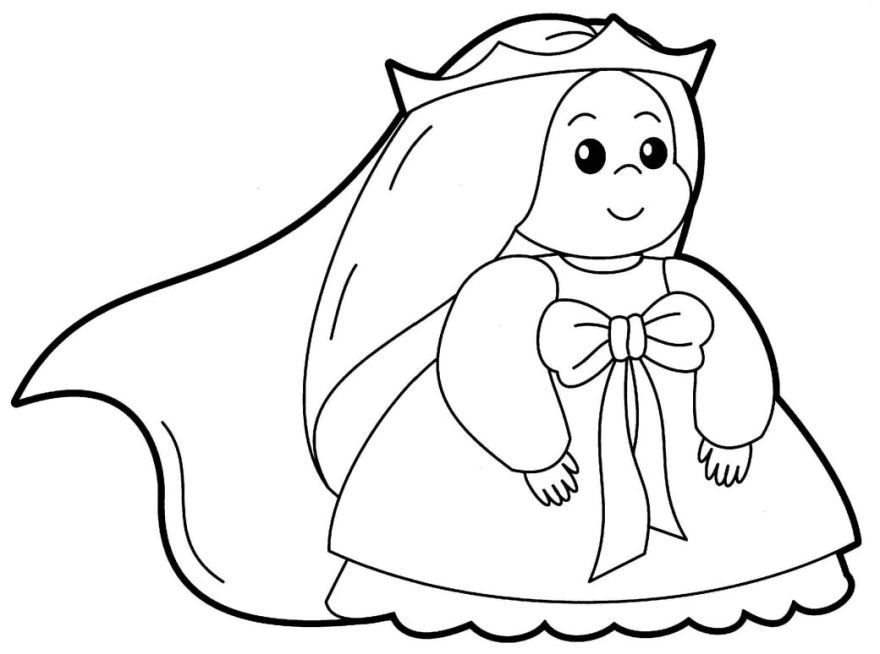 Раскраска для девочек 3 лет - принцесса