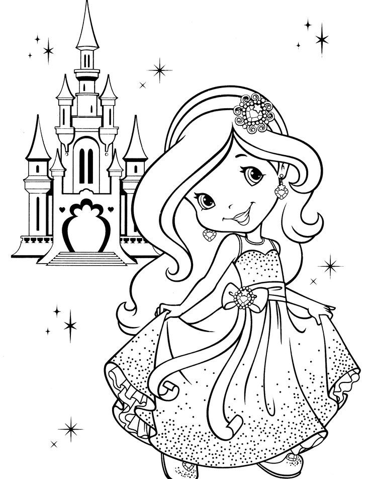 Раскраска для девочки 5 лет - принцесса