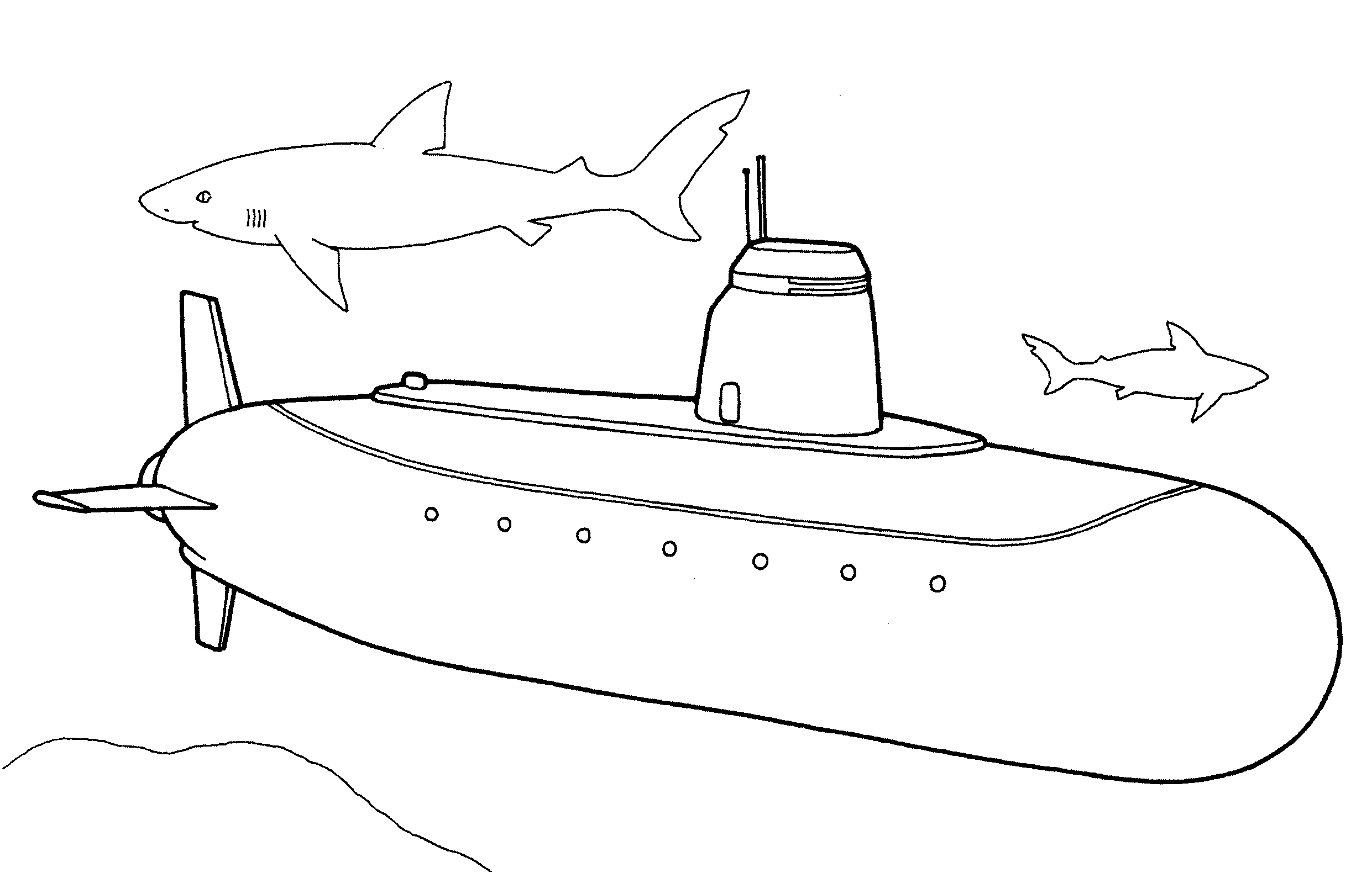 Раскраска для мальчиков 5 лет - подводная лодка