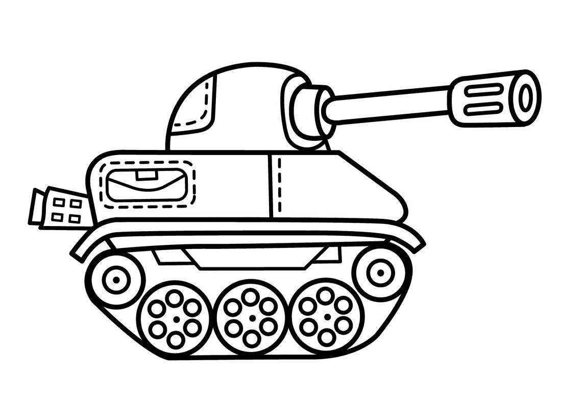 Раскраска танк для маленьких мальчиков