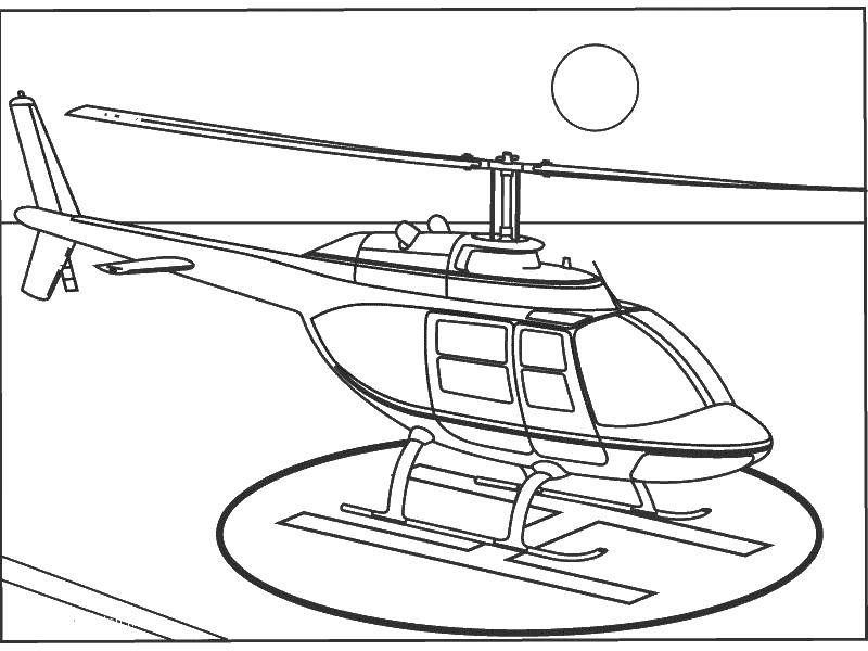 Раскраска вертолет, для детей