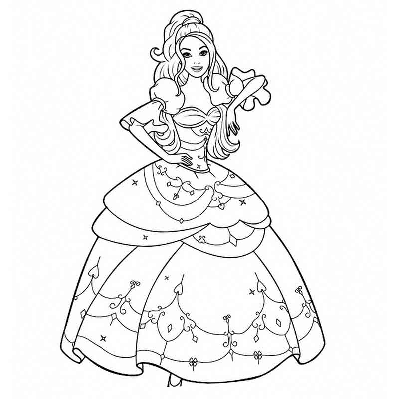 Раскраска Барби принцесса, для девочек