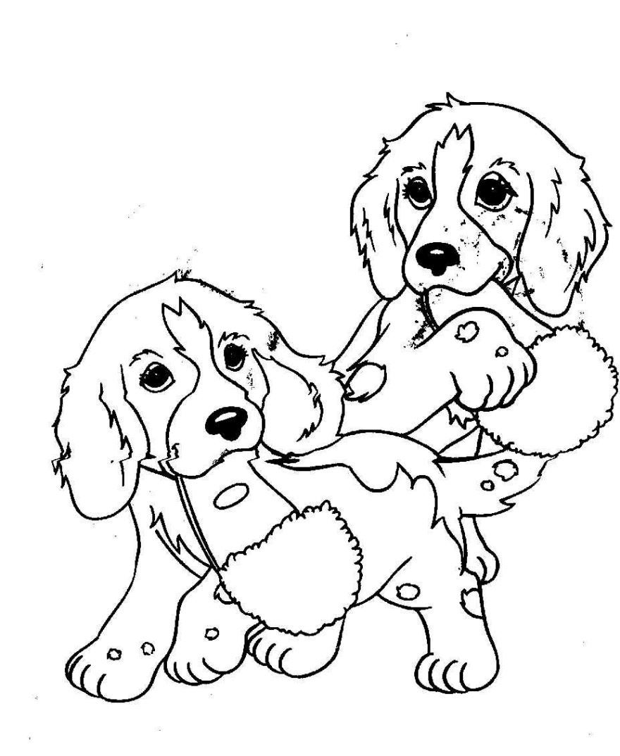 Раскраски для детей - собаки и щенки