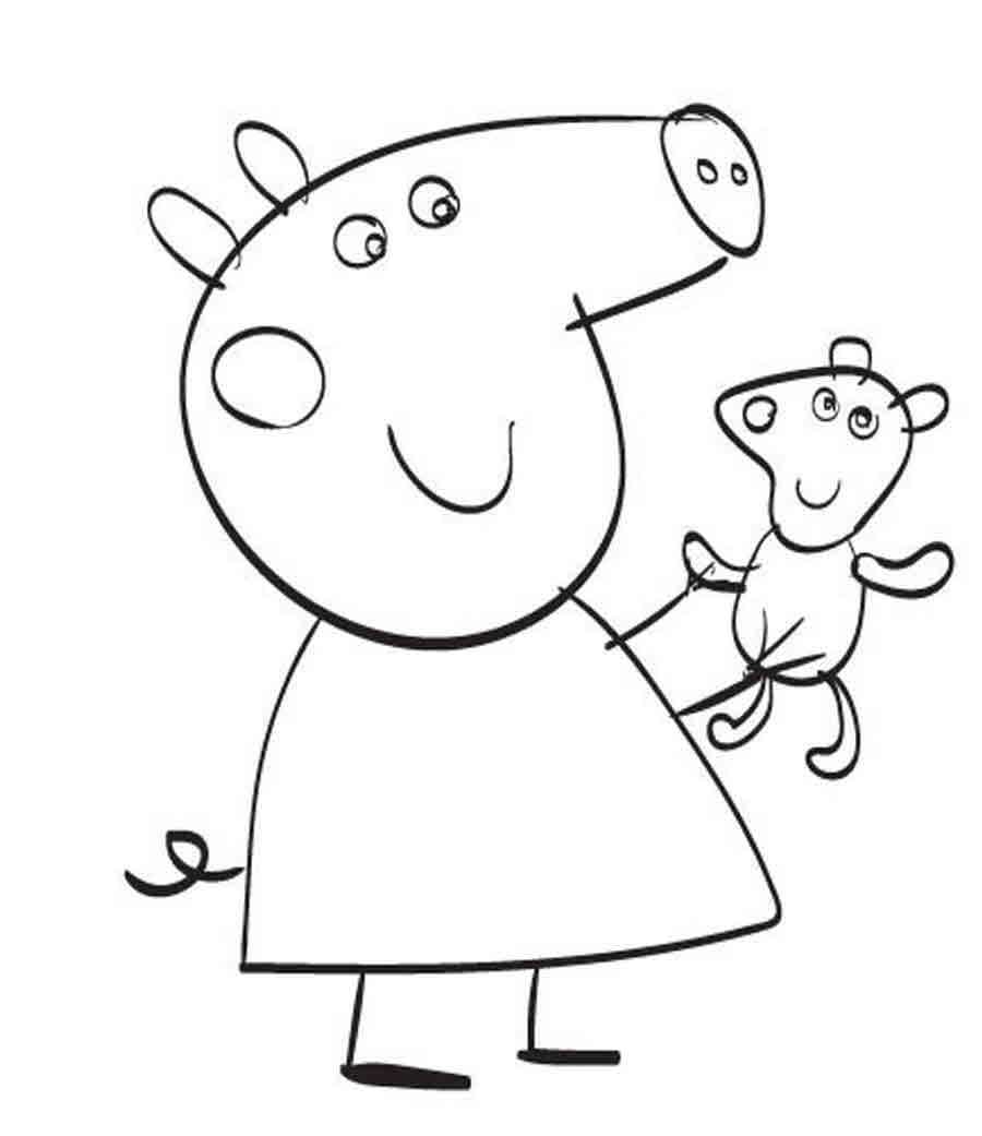 Раскраска свинка Пеппа для мальчиков и девочек разного возраста