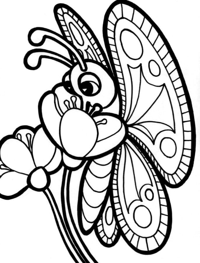 Картинка бабочка раскраска, скачать и распечатать бесплатно