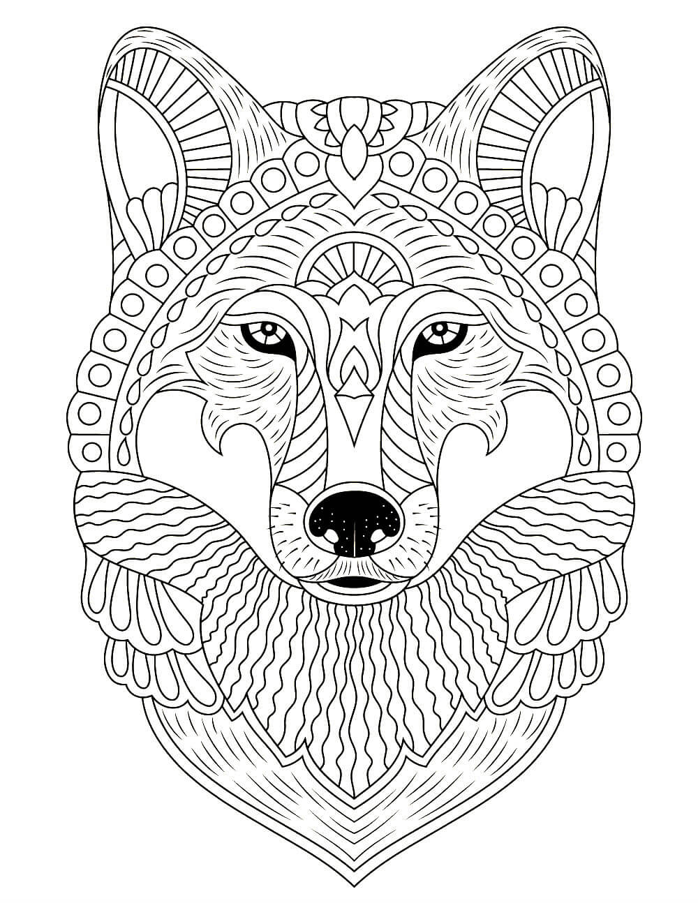 Раскраска антистресс - волк