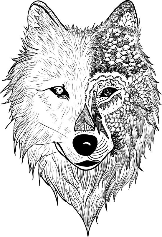 Раскраска антистресс - волк