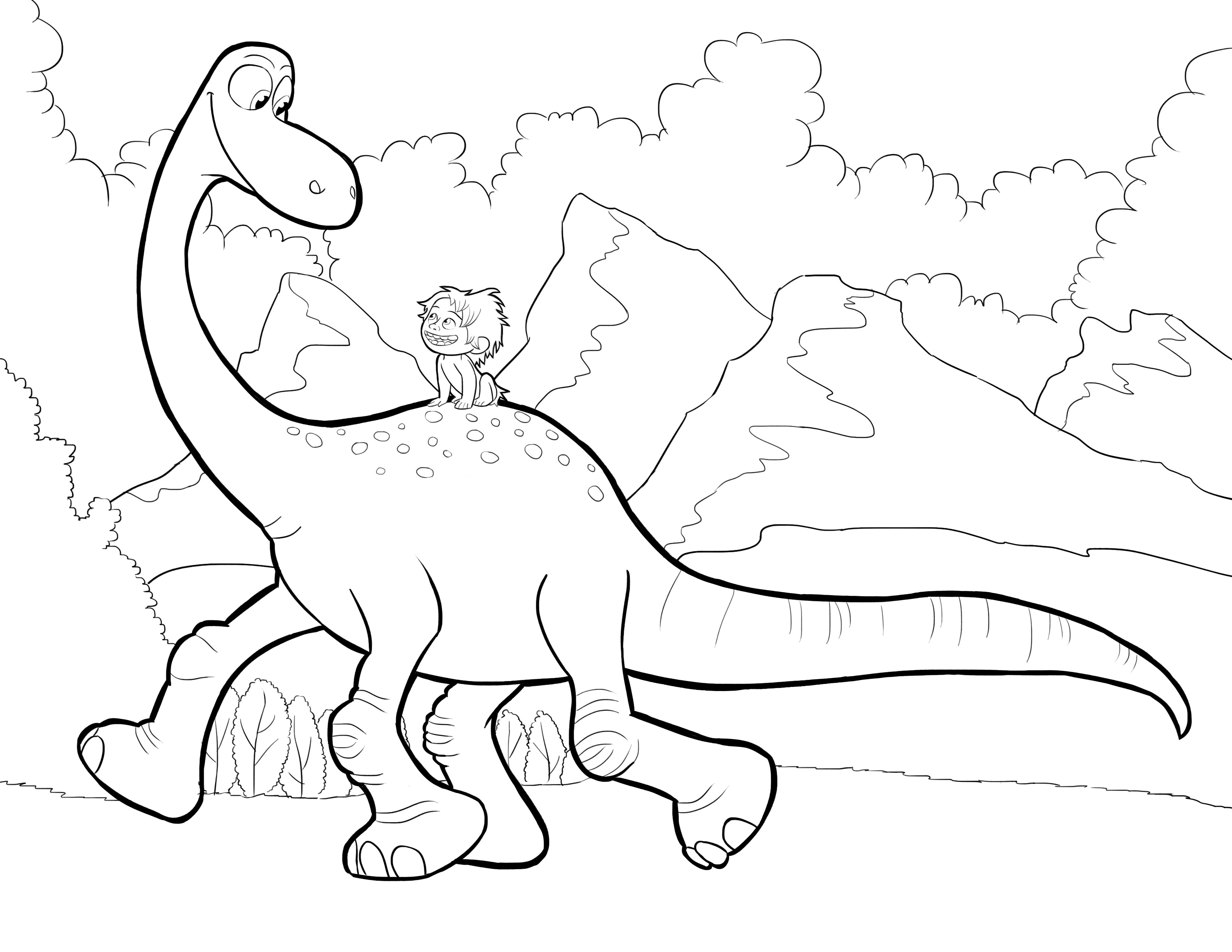 Раскраска динозавры, распечатать бесплатно