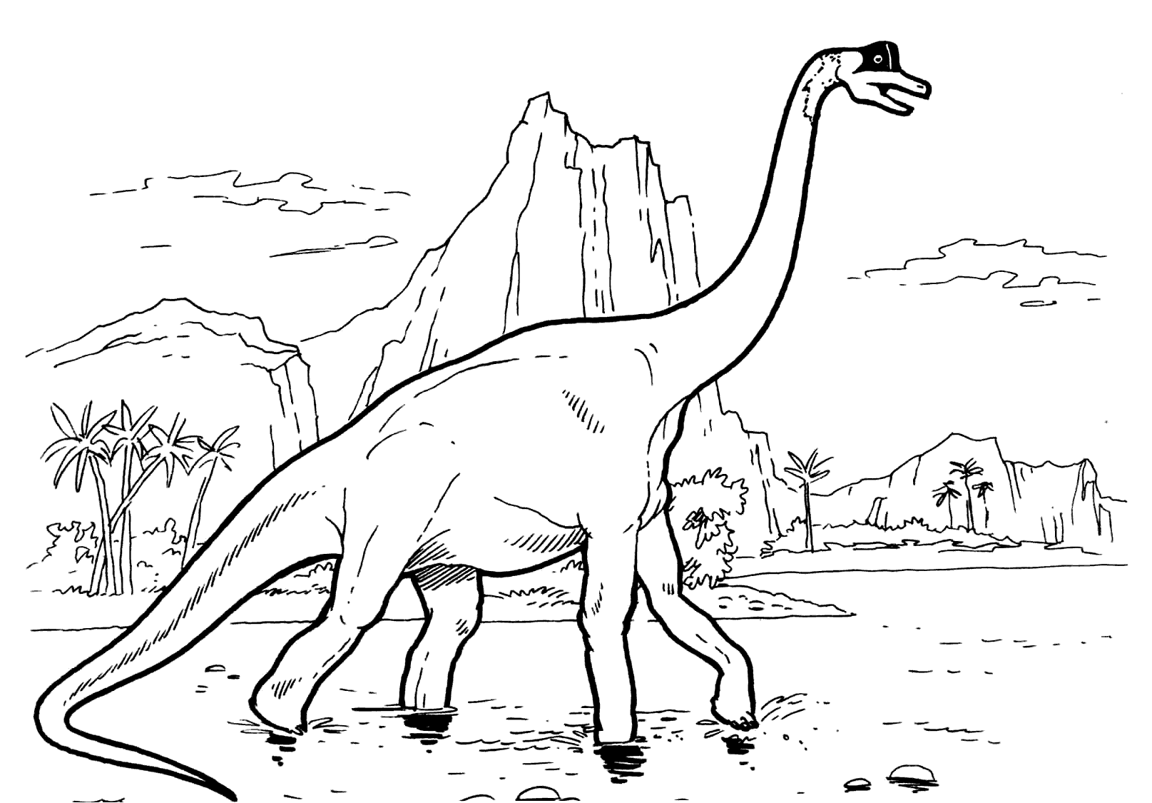 Раскраска динозавр, распечатать бесплатно